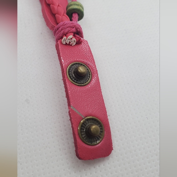 Quartz Women's Pink Watch with Braided Leather Strap - Picture 3 of 7